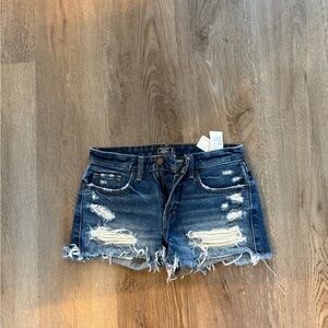 Abercrombie & Fitch Blue Distressed Jean Shorts